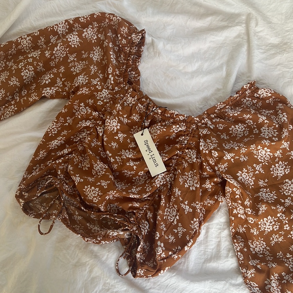 Speed Limit Ruched Floral Print Top